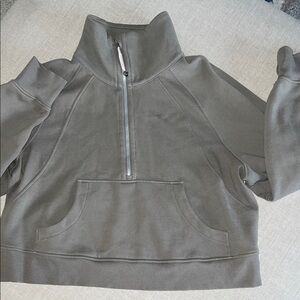 Lululemon women’s Scuba sweater half-zip pullover in Taupe colour